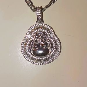 925 sterling sliver chain with a ice out VVS baggu